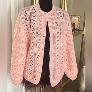 Bubblegum Pink Hand Knit Cardigan